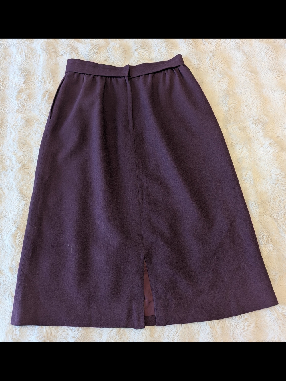 Prophecy 100% Virgin Wool Skirt | A-Line Midi | Minimalist Workwear - Picture 4 of 9